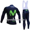 Tenue Maillot M/L + Collant à Bretelles 2017 Movistar Team Femme N001